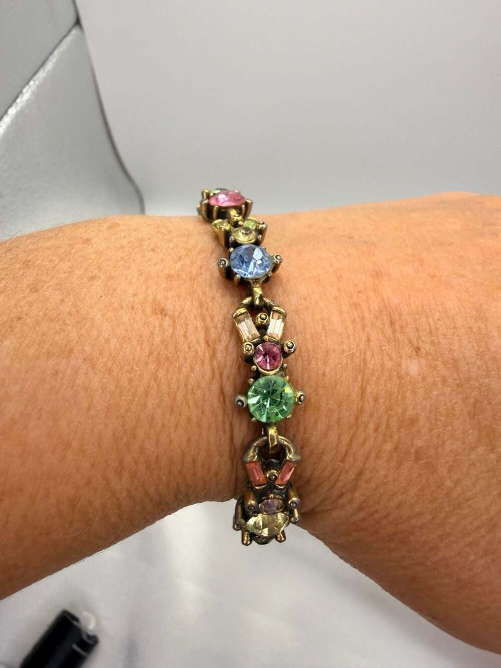 Hollycraft Multi Color Crystal Bracelet Size 7.5 Inch as is read